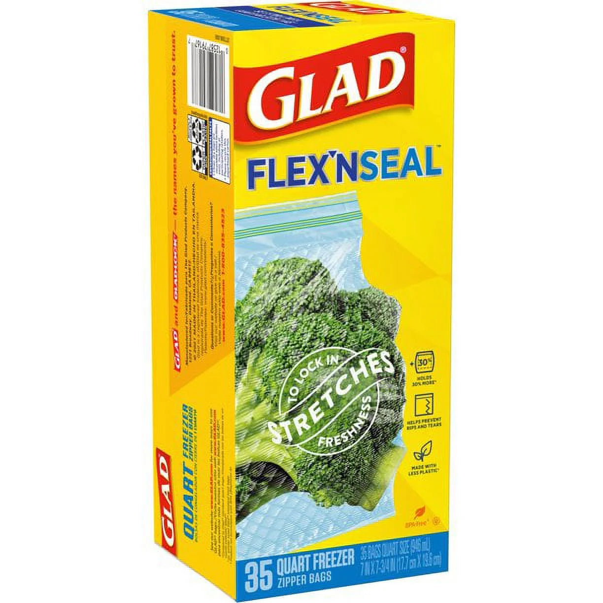 FLEXN SEAL Zipper Freezer Storage Quart Bags, 35 Count ( Pack of 2)