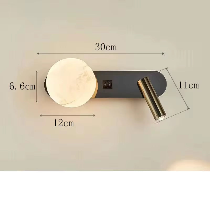Wall Lamp Nordic Modern Black and White Minimalist Living Room Sofa Background Wall Decorative Lamp Light Luxury Bedroom Bedside