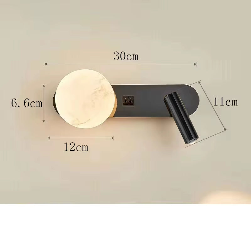 Wall Lamp Nordic Modern Black and White Minimalist Living Room Sofa Background Wall Decorative Lamp Light Luxury Bedroom Bedside