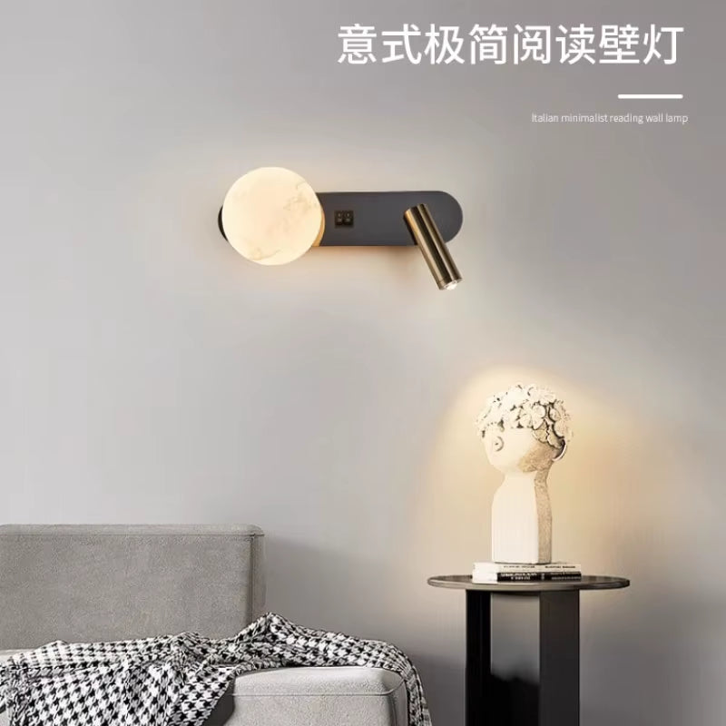 Wall Lamp Nordic Modern Black and White Minimalist Living Room Sofa Background Wall Decorative Lamp Light Luxury Bedroom Bedside