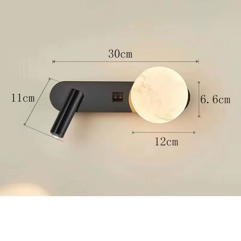 Wall Lamp Nordic Modern Black and White Minimalist Living Room Sofa Background Wall Decorative Lamp Light Luxury Bedroom Bedside