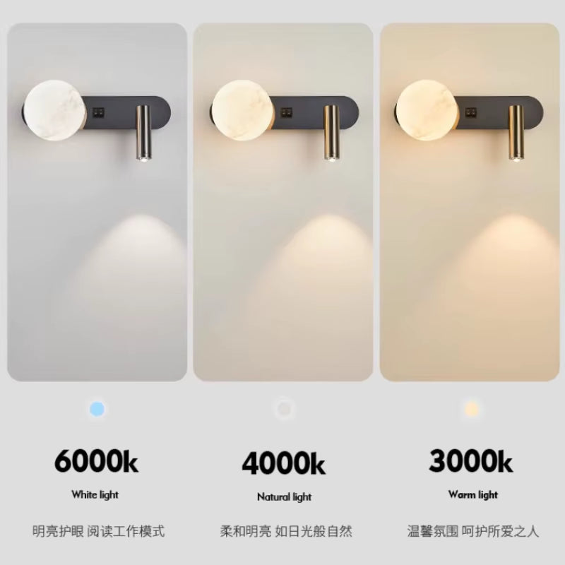 Wall Lamp Nordic Modern Black and White Minimalist Living Room Sofa Background Wall Decorative Lamp Light Luxury Bedroom Bedside
