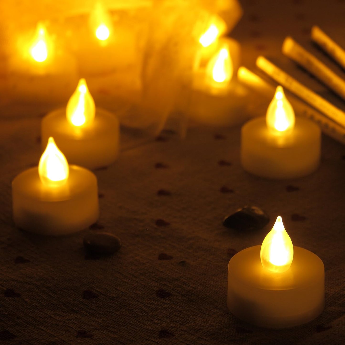 6 PCS Flameless LED Battery Operated Tealight Candles with Remote and Timer Flickering Electric Decorative Tea Lights for Christmas Home Party Wedding Decorations 1.5”X1.6” Batteries Included