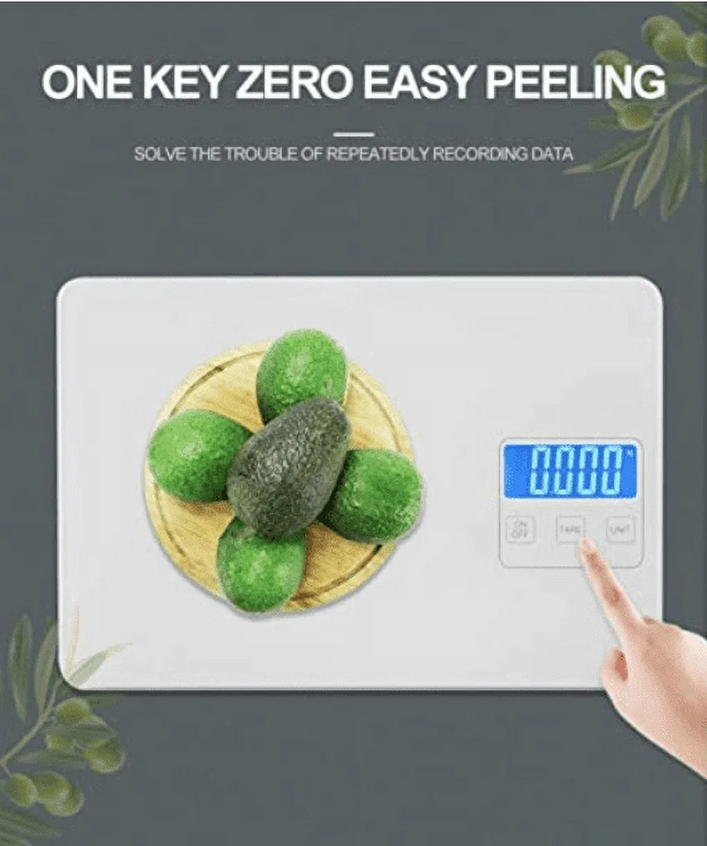 Kitchen Scale in Elegant White Tempered Glass 15Kg