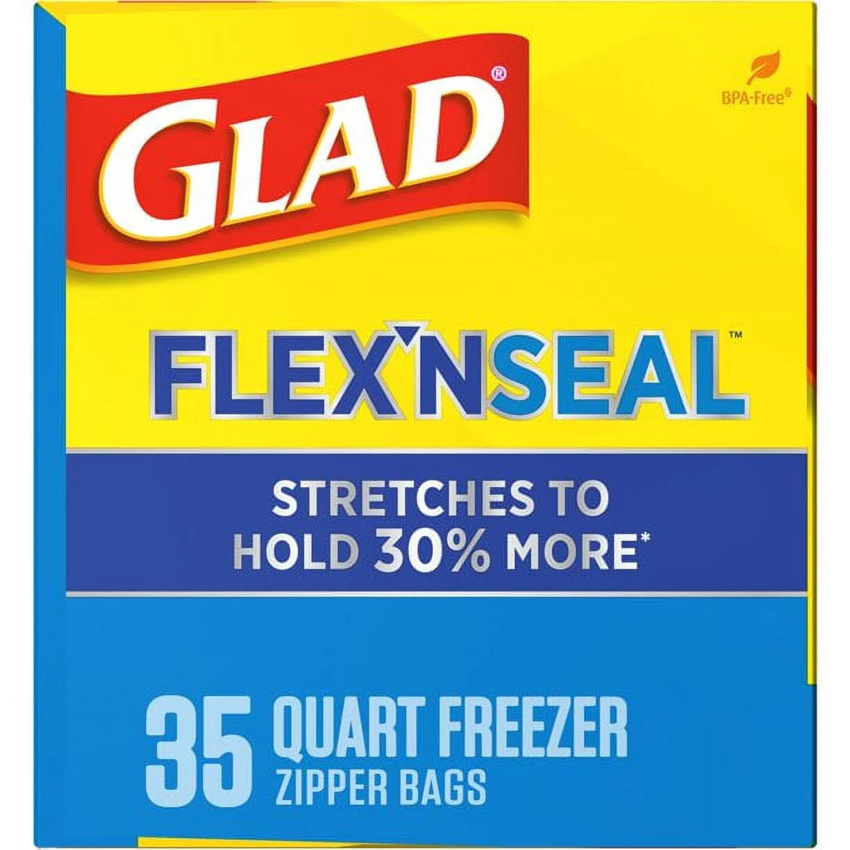 FLEXN SEAL Zipper Freezer Storage Quart Bags, 35 Count ( Pack of 2)