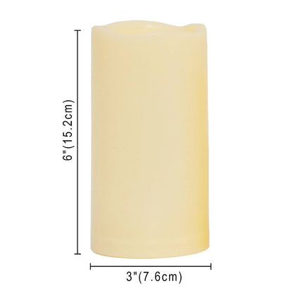 Waterproof Outdoor Flameless LED Candles - with Remote and Timer Realistic Flickering Battery Operated Powered Electric Electronic Plastic Resin Pillar Candles 2-Pack 3ÂX 6Â