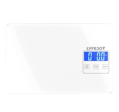 Kitchen Scale in Elegant White Tempered Glass 15Kg