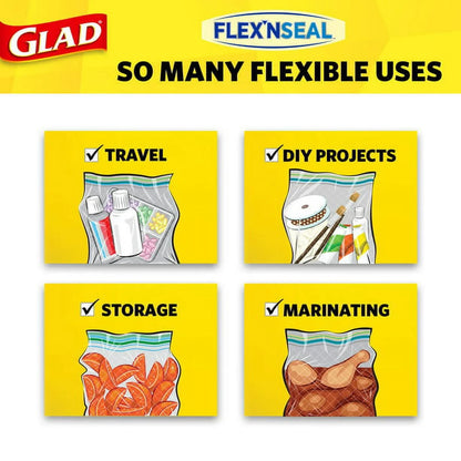 FLEXN SEAL Zipper Freezer Storage Quart Bags, 35 Count ( Pack of 2)