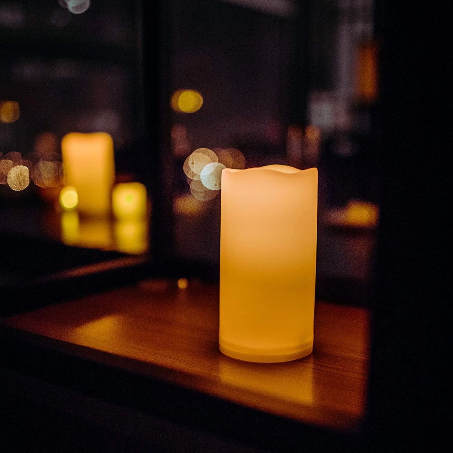 Waterproof Outdoor Flameless LED Candles - with Remote and Timer Realistic Flickering Battery Operated Powered Electric Electronic Plastic Resin Pillar Candles 2-Pack 3ÂX 6Â